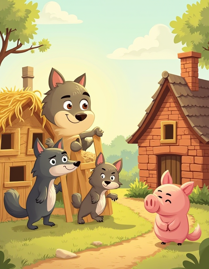 Los Lobos y el Cerdito Gordo